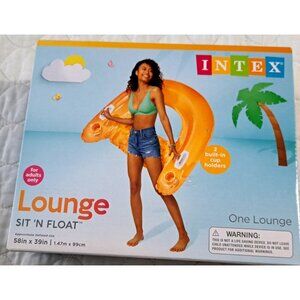 Intex Orange Sit 'N Float Lounge With Built In Drink Holders